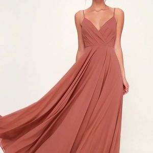 Lulus All About Love Maxi Dress in Rusty Rose